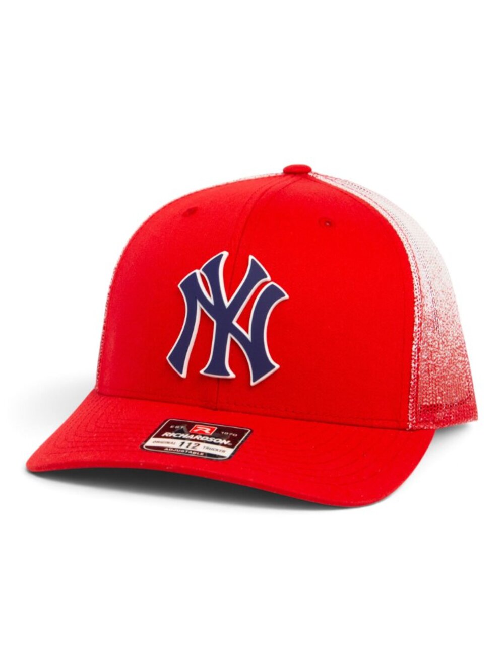 New York Yankees NY Navy 3D Snapback Trucker Hat- Red/ Fade